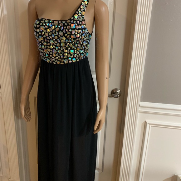 Women’s junior one off shoulder black dress size S - Picture 8 of 11